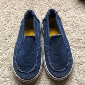 Blue Denim Canvas Slip-On Shoes -size 10